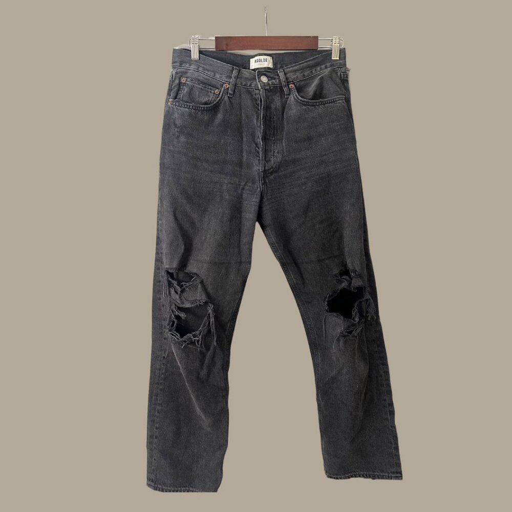 Black ripped and distressed Agolde jeans - Size 27